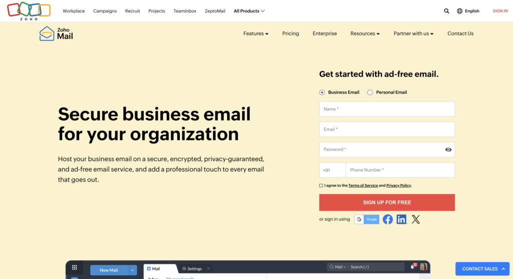 Best Email Service Providers: Zoho Mail