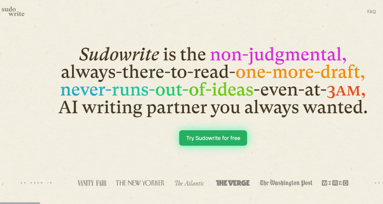 5. Sudowrite: AI Script Writers