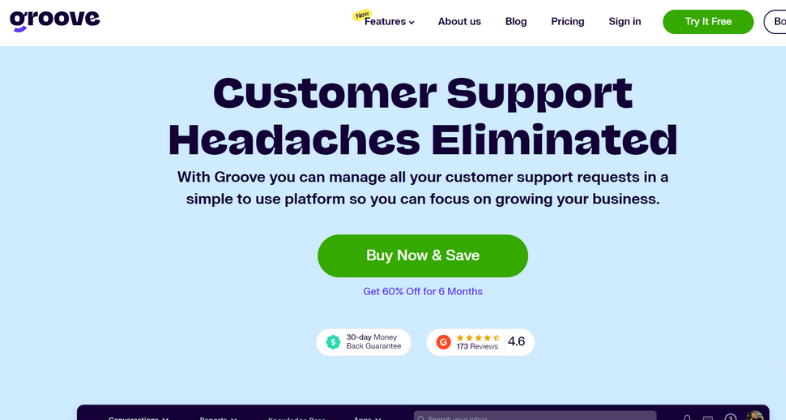 6. GrooveHQ: AI CUSTOMER SUPPORT SOFTWARE