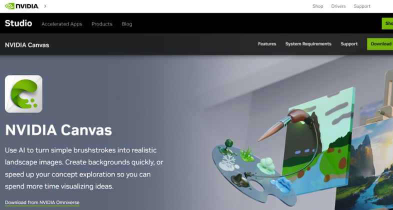 14. Nvidia Canvas: AI Graphic Design Tools
