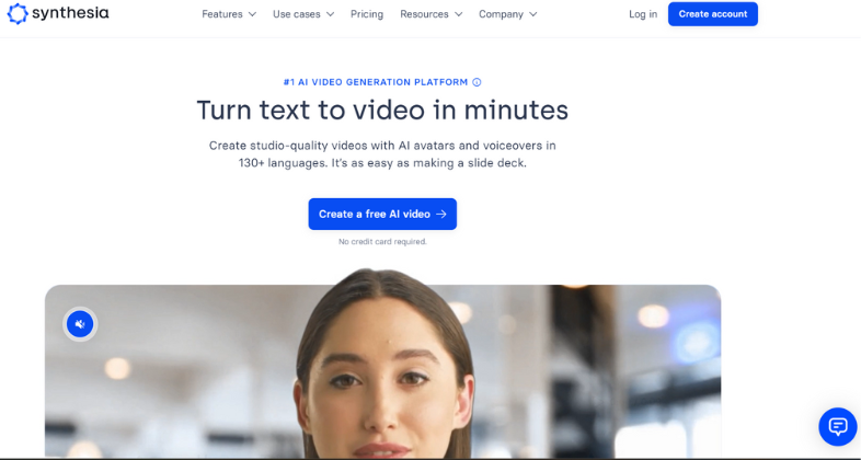 1.Synthesia: Best AI Video Generator