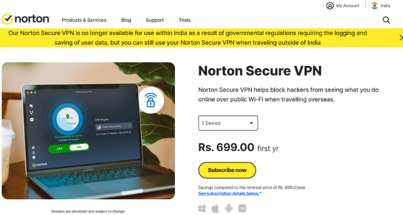 6. Norton Secure VPN: Best iPhone VPN