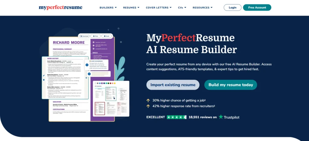 Best AI Resume Builder - MyPerfectResu‌me 