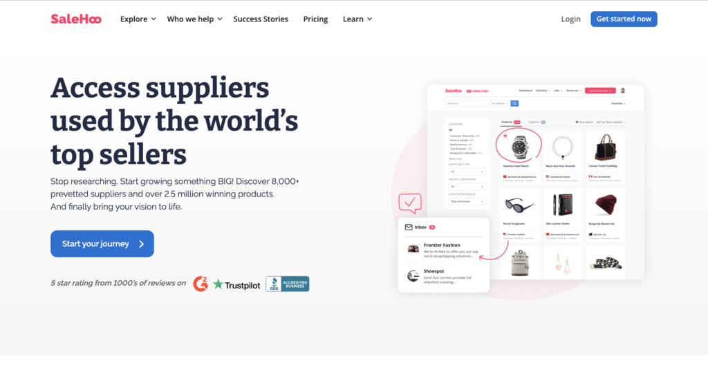 SaleHoo: AI Tools for E-commerce and Dropshipping