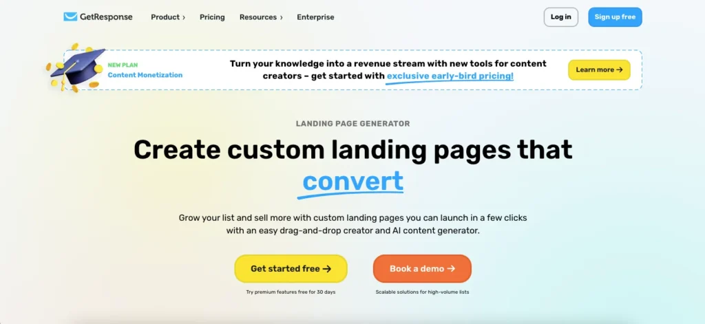 Best AI Landing Page Builders - getresponse