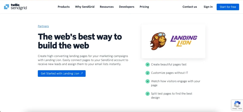 ai landing page builders - landing lion