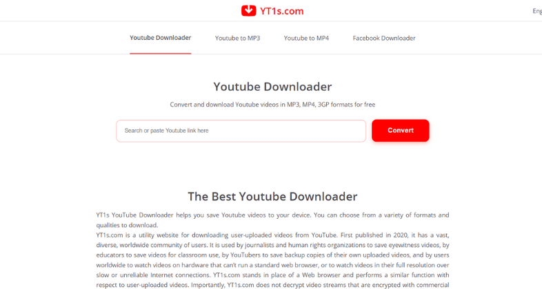 9. YT1s.com: Free YouTube to MP3 Converters