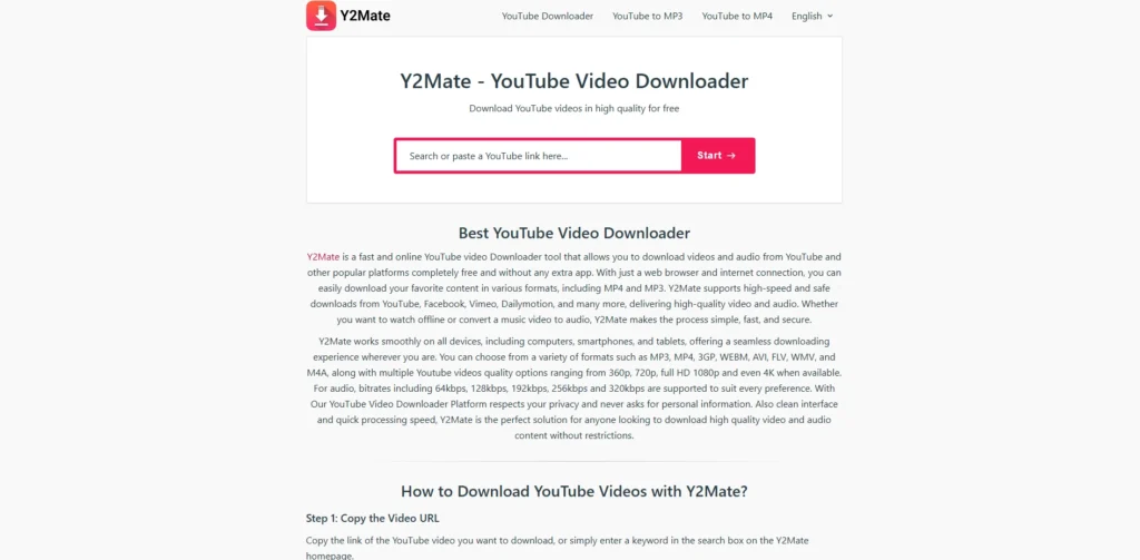 YouTube To MP4 Converters-Y2Mate