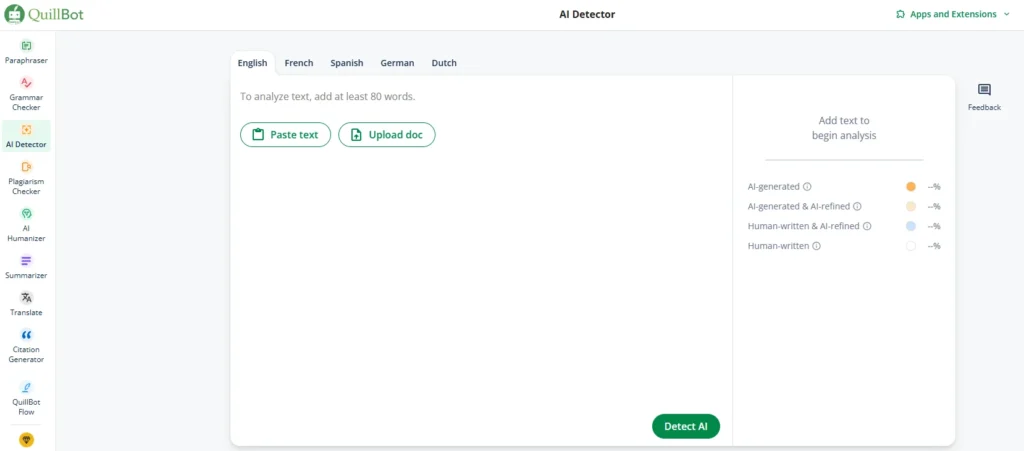 AI Content Detector - QuillBot AI Detector