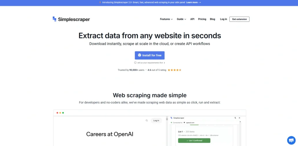 AI Data Scraping Tool-SimpleScraper