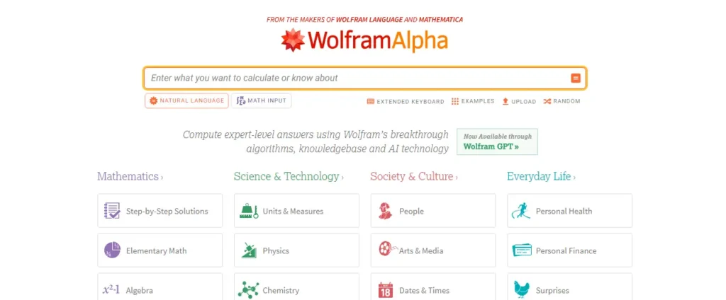 Wolfram Alpha - AI TOOLS FOR SOLVING MATHS PROBLEMS