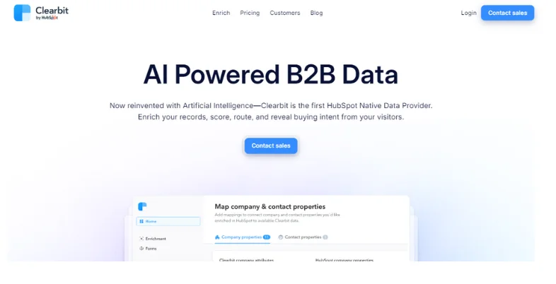 ai tools for lead generation - cleearbit