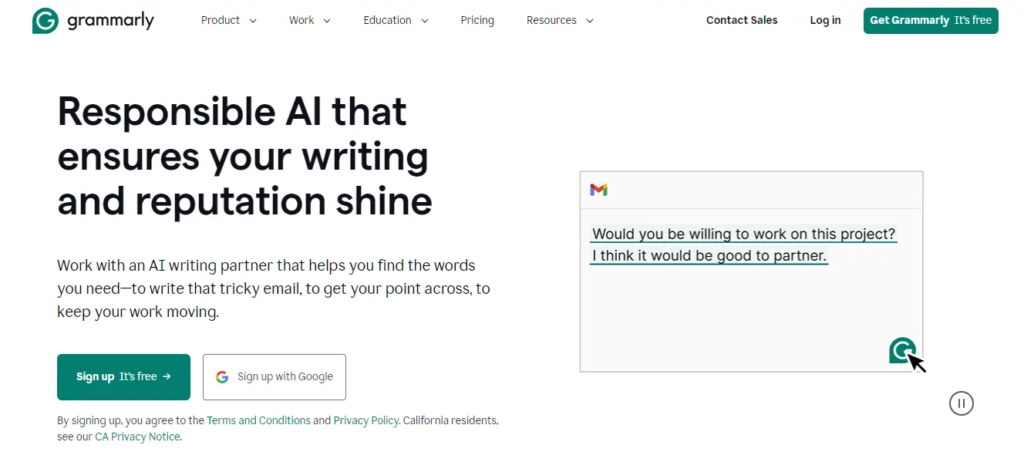 AI tools for career - grammerly