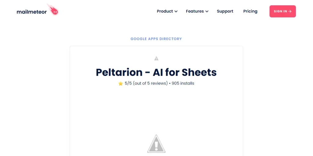 AI tools for google sheets - peltarion