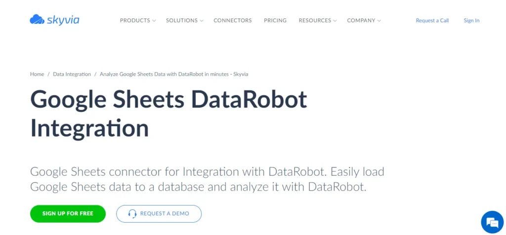 AI tools for google sheets - datarobot