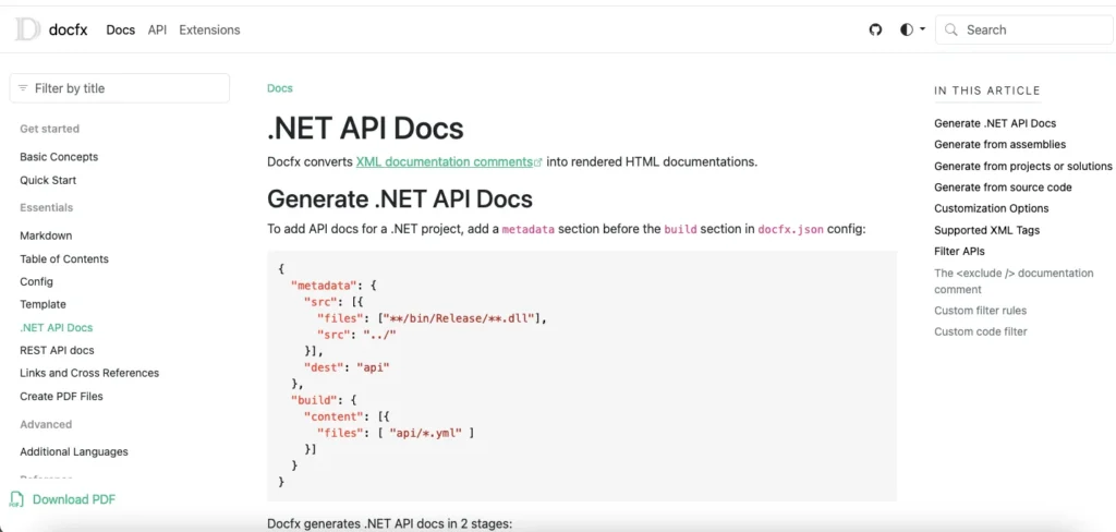 Best API Documentation Tools - DocFX