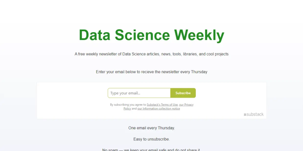 Best AI Newsletters - data science weekly