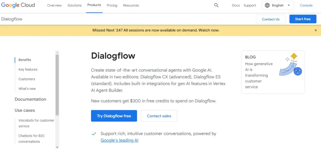 AI Tools for Whatsapp - Dialogflow