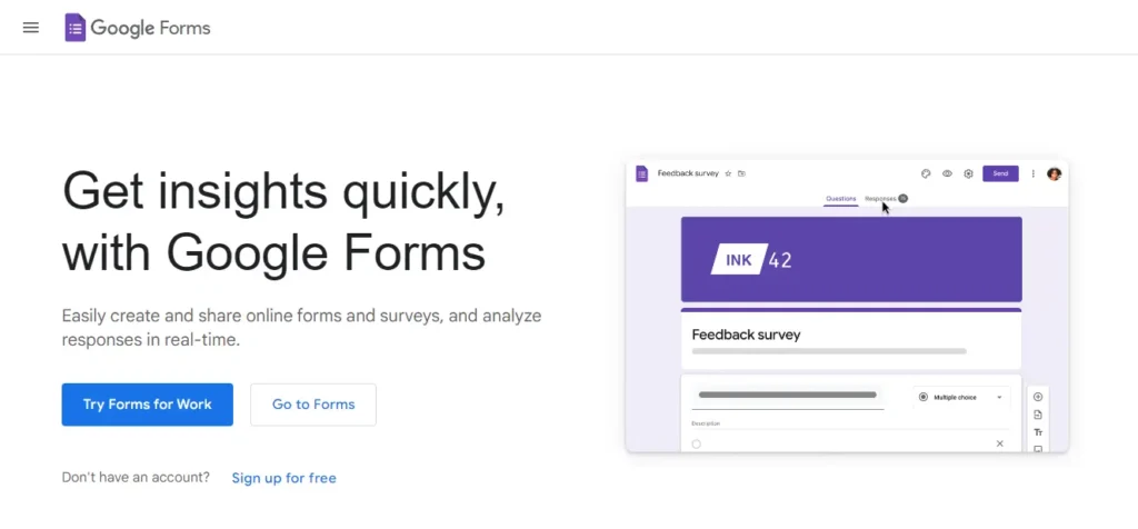 Best AI Assessment Tool for Educational Institute - Google Forms