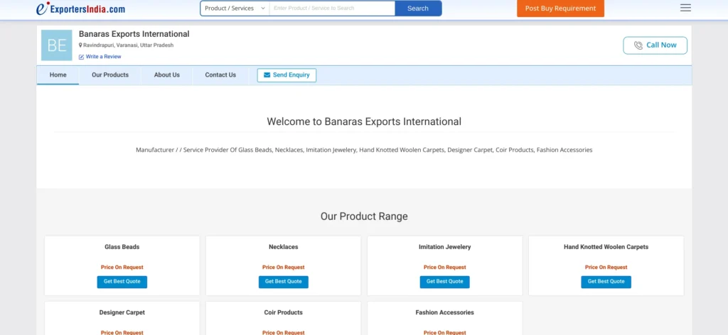 Export Companies in India - Banaras exports international