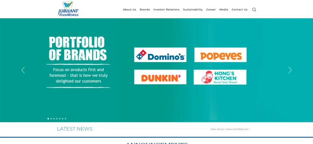 Export Companies in India - Jubilant FoodWorks Limited