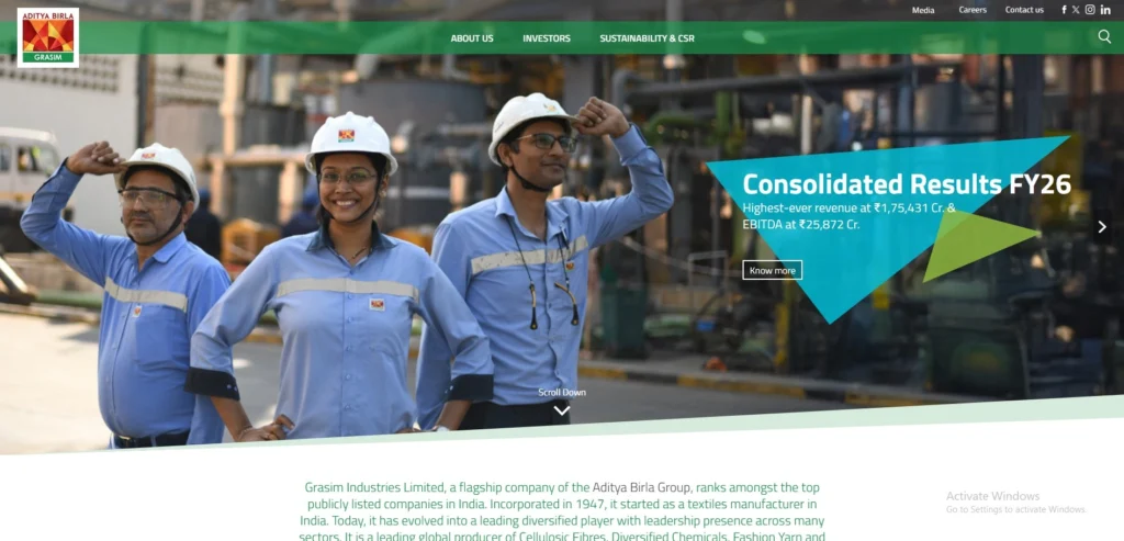 Manufacturing Company in Gujarat- Grasim Industries⁠