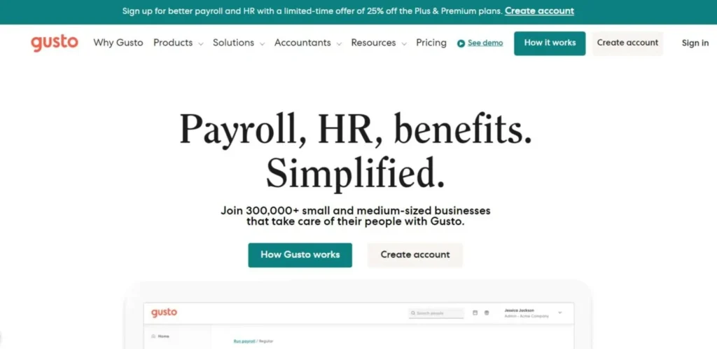 HR Management Software-  Gusto
