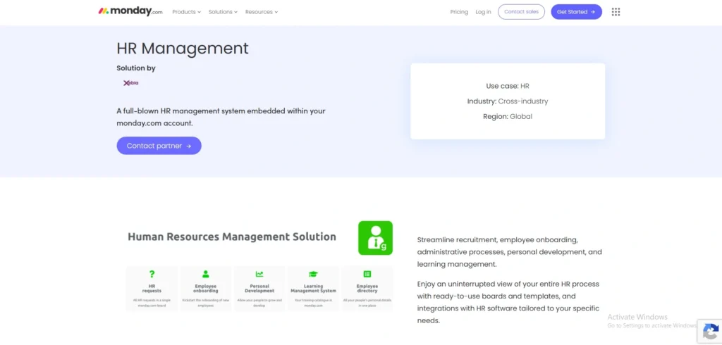 HR Management Software-  Monday.com (HR Cloud)