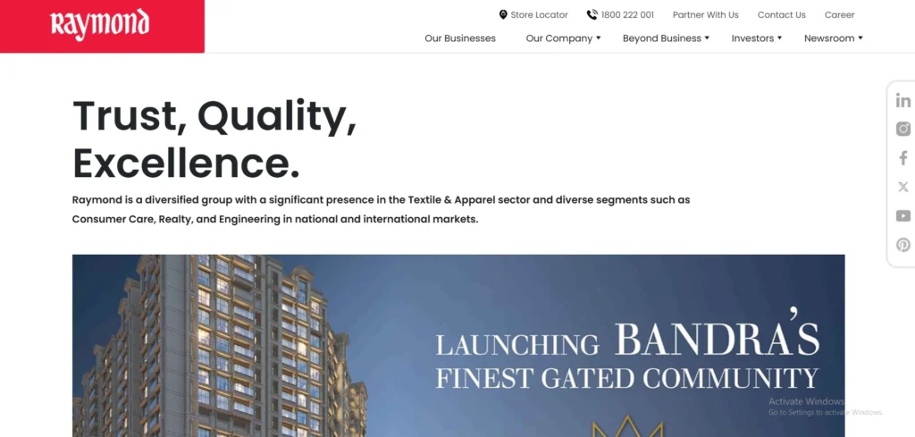 Manufacturing Company in Gujarat- Ray‍mond L‍imite‍d