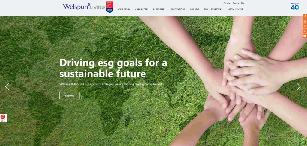 Manufacturing Company in Gujarat-  Welspun Living