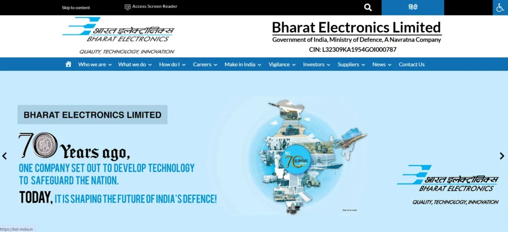 Aerospace Compnies in India - Bharat Electronics Limited