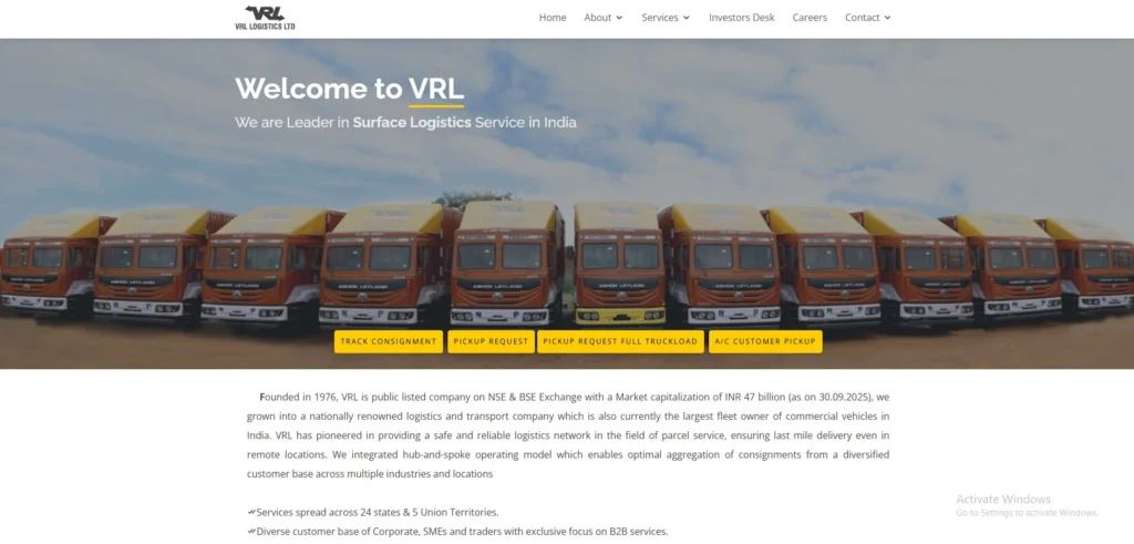 Logistics Company In Delhi-  VRL Logistics