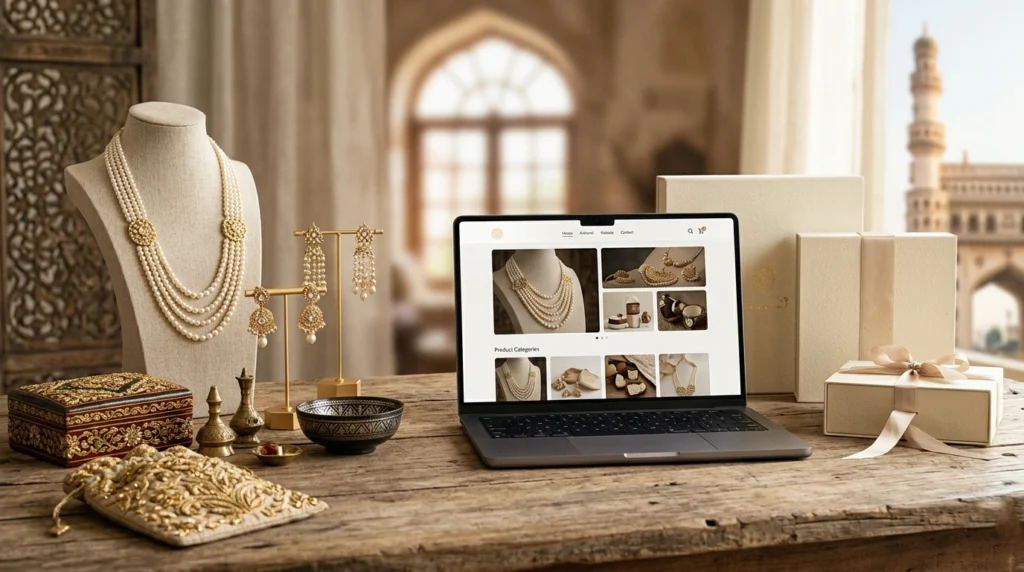 Business Idea In Hyderabad- Niche E-Commerce Brand (Handcrafted Hyderabadi Crafts & Pearls)
