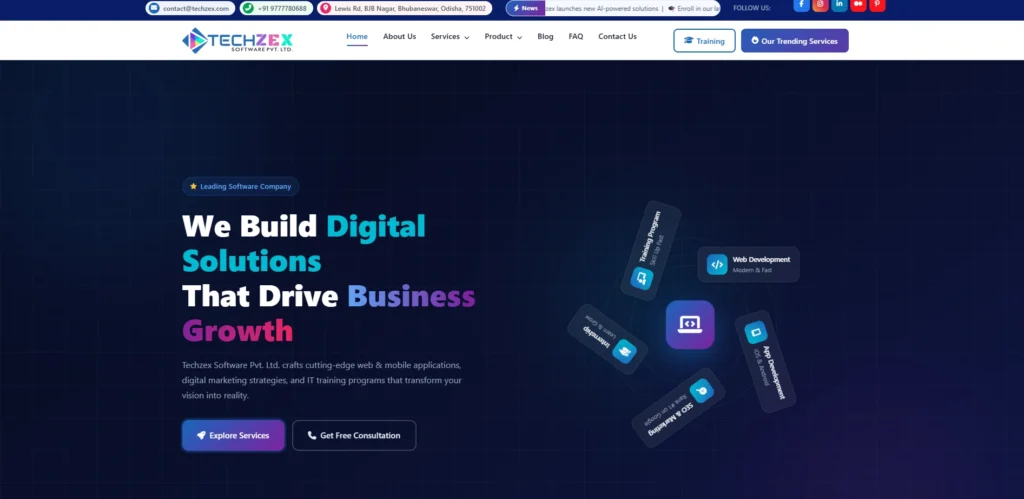 IT co‍mpany in B​huban‍eswar-Techz⁠ex Software Pvt. L‍td.