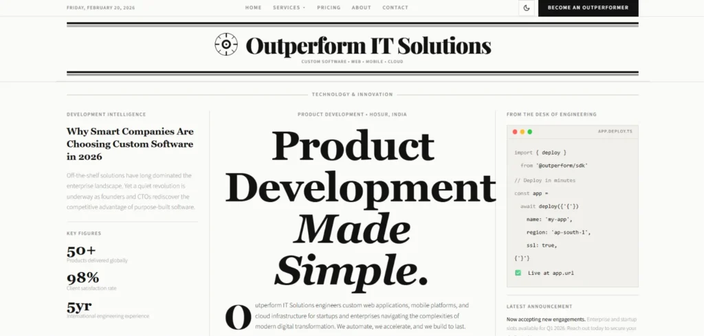 IT Company in Hosur - Outperform IT Solutions