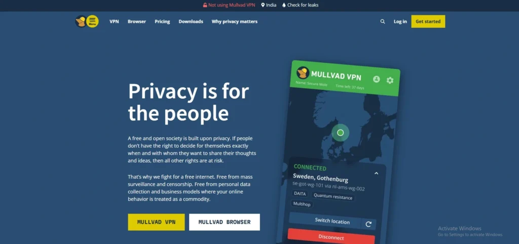 V‌PN f⁠or Cap⁠Cut- Mullvad VPN