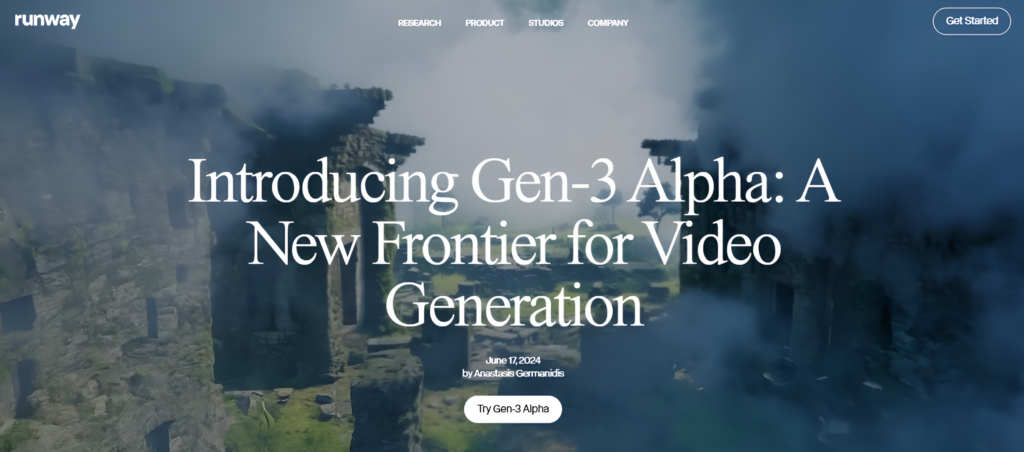 AI video editing tool - Runway Gen-3 Alpha