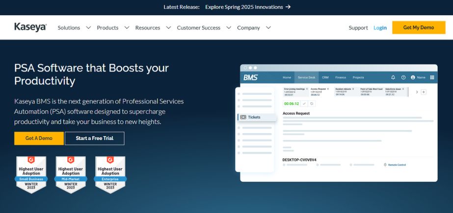 Professional Services Automation software - Kaseya BMS