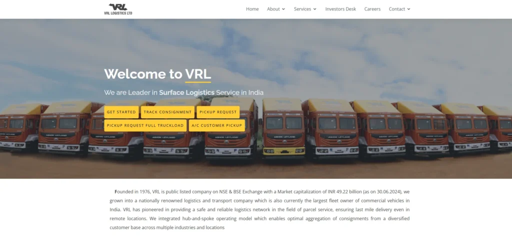 VRL Logistics-Logistics Companies in Kochi
