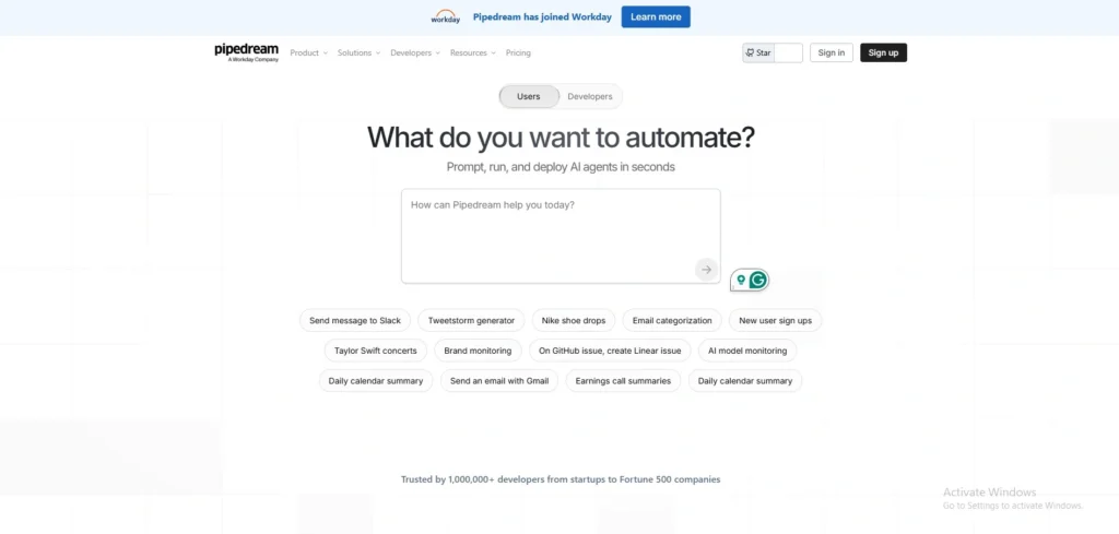 No-Code Automation Platform- Pipedream