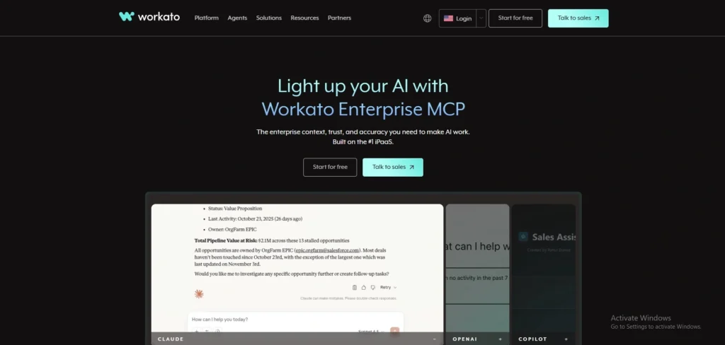 No-Code Automation Platform-  Workato
