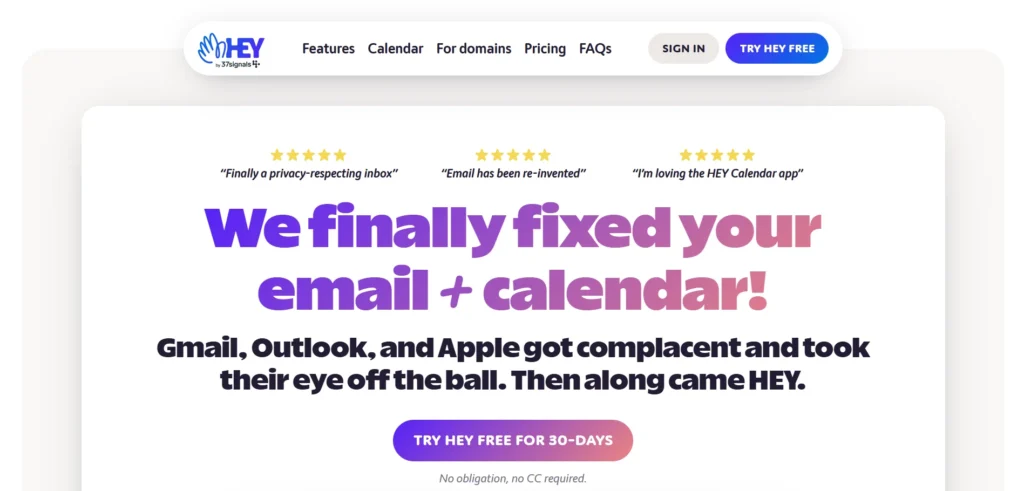 Alternative to Yahoo and AOL - Hey‌ Mail