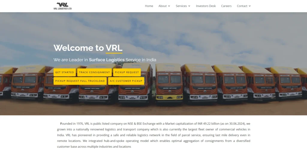 Logistics Company in Hyderabad - VRL Logistics