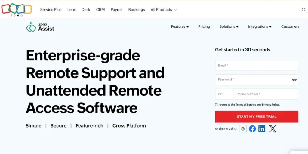 TeamViewer Alternative-Zoho Assi‌st