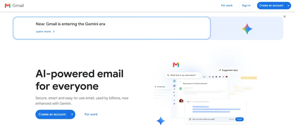Alternative to Yahoo and AOL - G‍mail