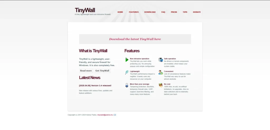firewalls Software - TinyWall