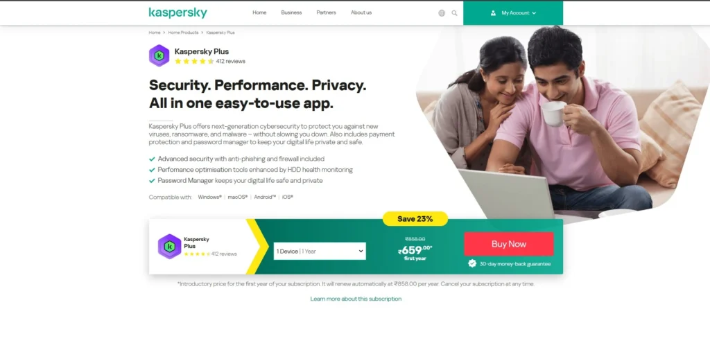 Antivirus Tool for Laptop - Kaspersky Plus