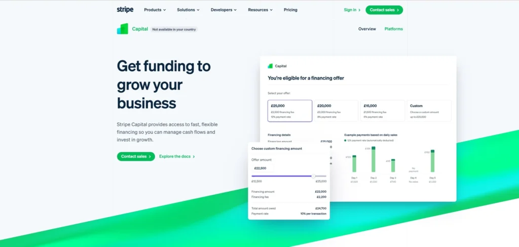 Best Payability Alternative– Stripe Capital