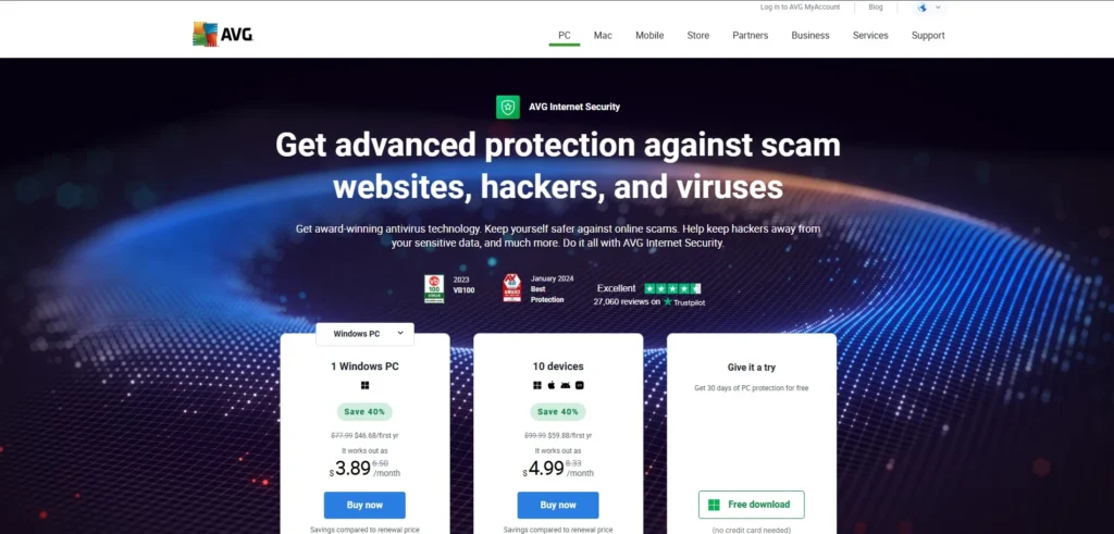 Antivirus Tool for Laptop - AVG Internet Security