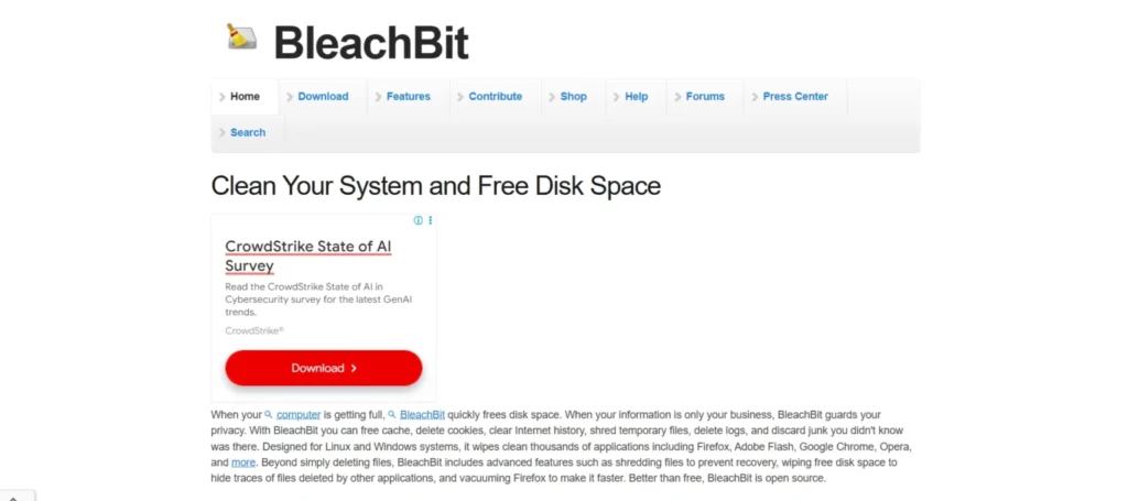 PC Cleaner - BleachBit